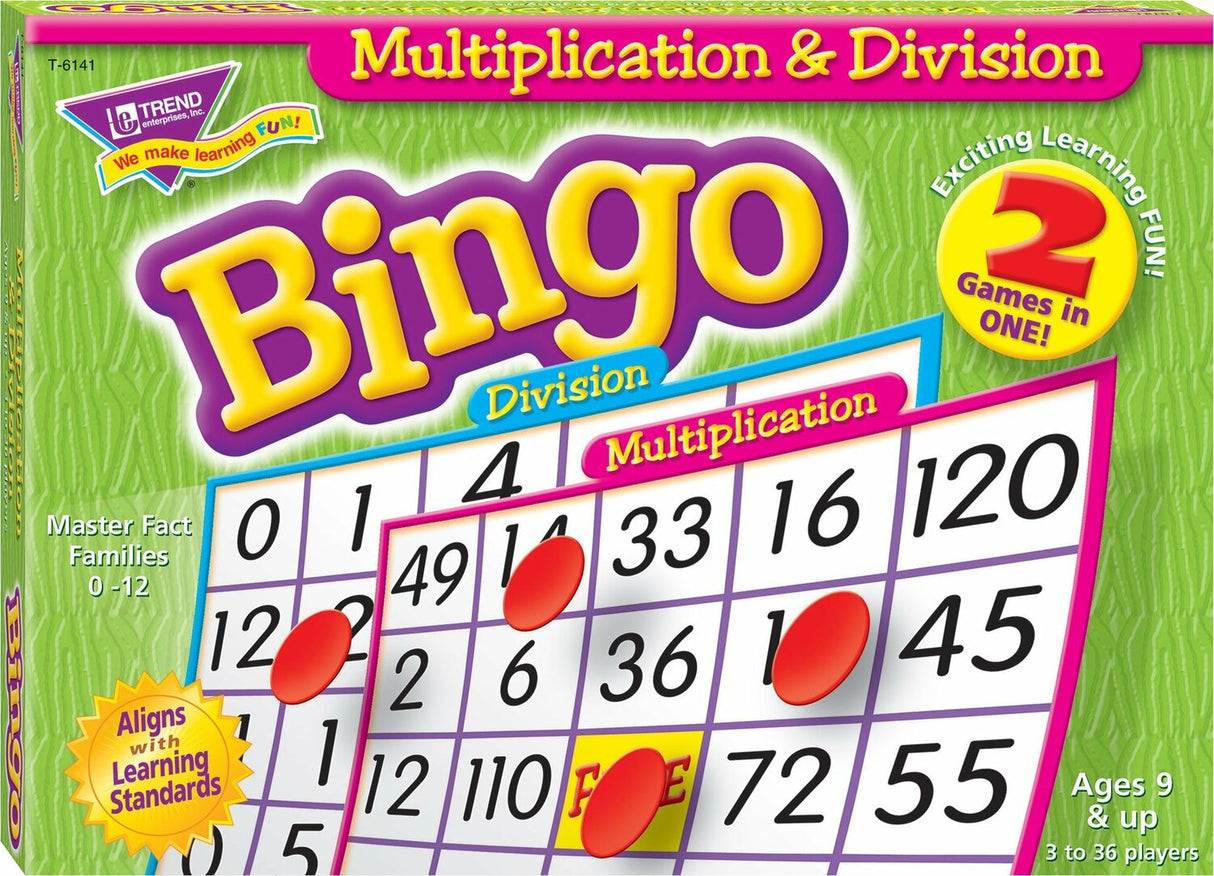 Multiplication  Division (2-sided) Bingo Game