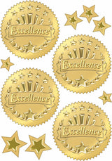 Excellence (gold) Award Seals Stickers, 32 Ct