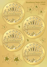 Excellence (gold) Award Seals Stickers, 32 Ct