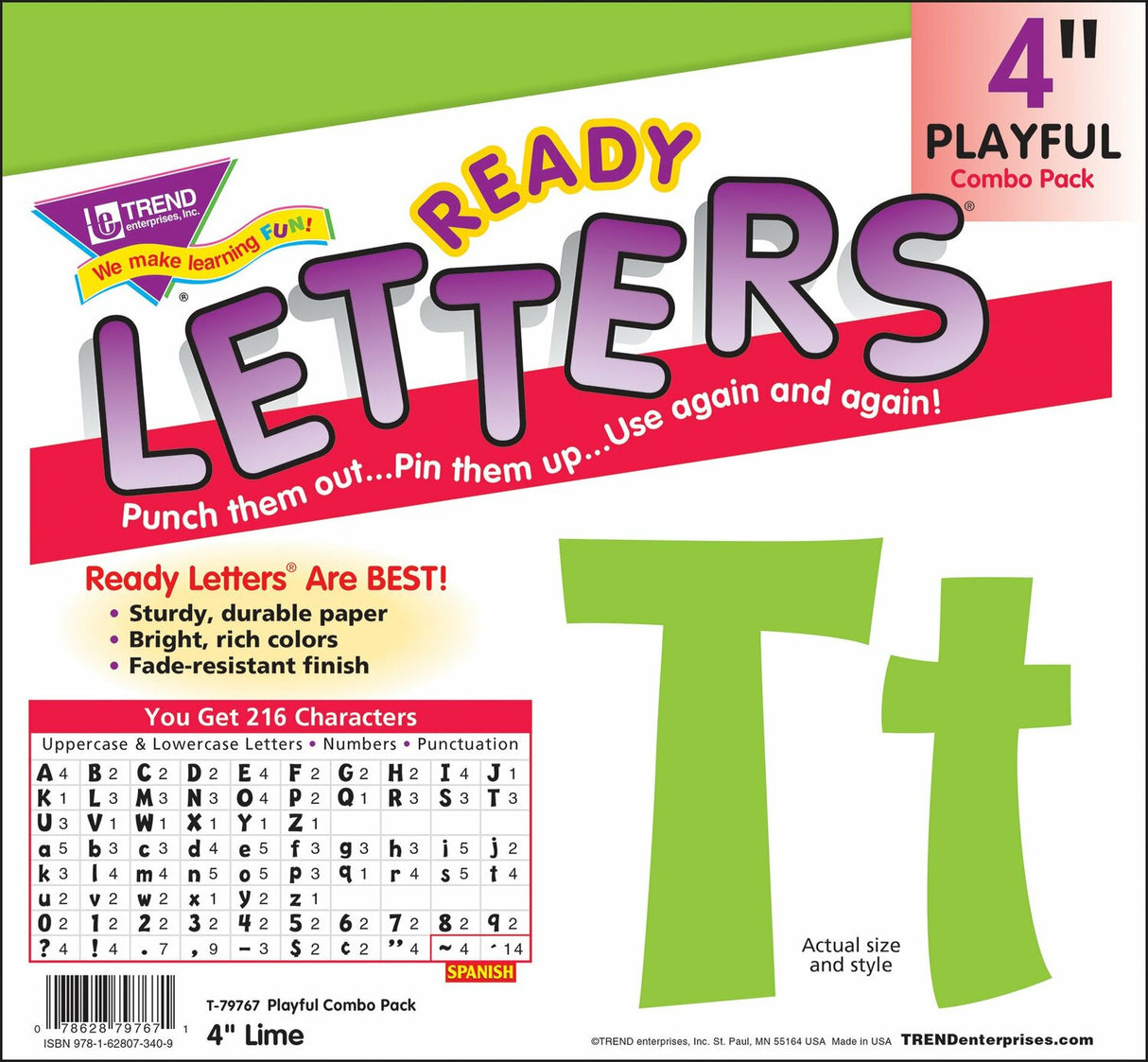 Lime 4" Playful Combo Ready Letters