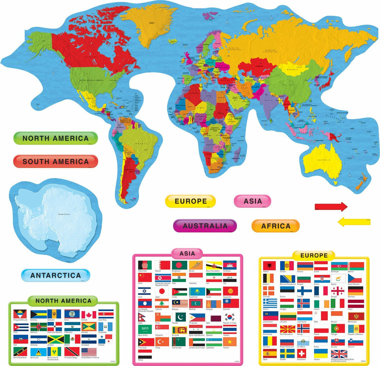 Continents and Countries Bulletin Board Set