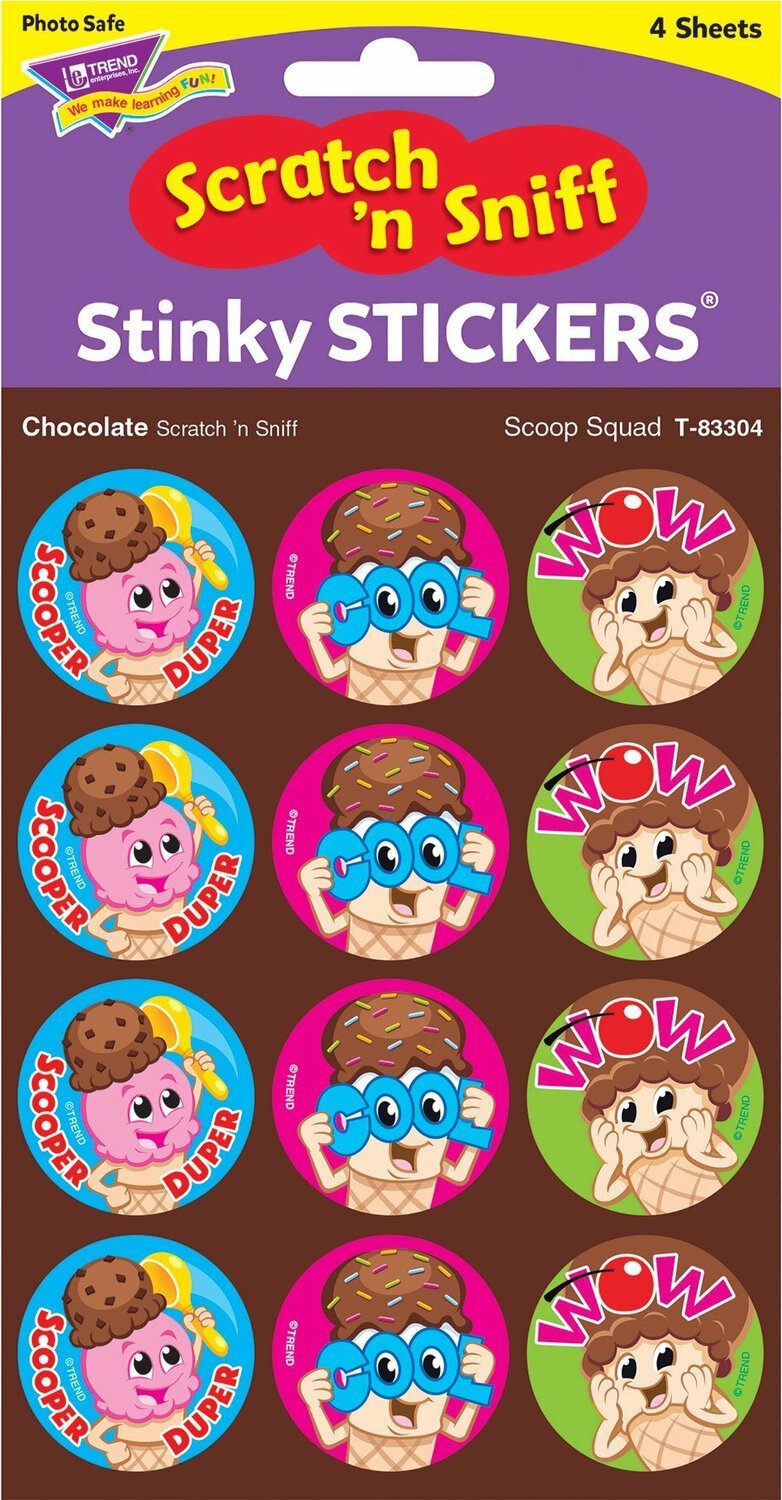 Scoop Squad/ Chocolate Stinky Stickers, 48 Ct