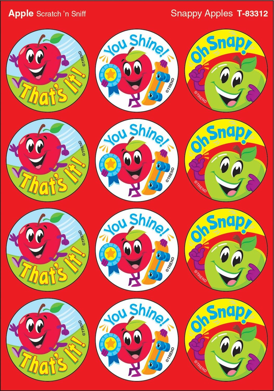 Snappy Apples/ Apple Stinky Stickers, 48 Ct