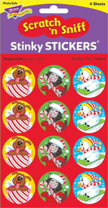 Holiday Pals/ Peppermint Stinky Stickers, 48 Ct