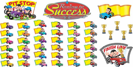 Monkey Mischief Racing To Success Bulletin Board Set