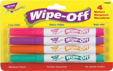 4-pack Bright Colors Wipe-off Markers