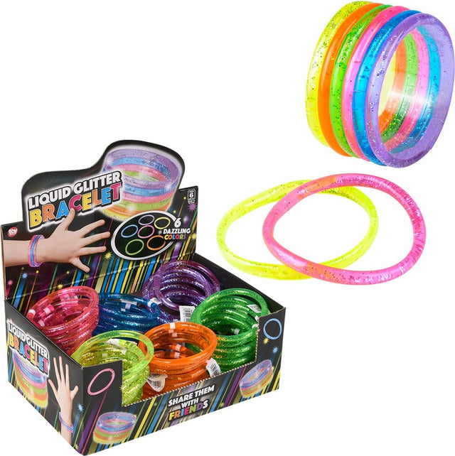 Liquid Glitter Bracelet 6" (assorted - sold individually)