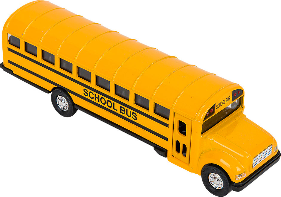 7" Die-cast Pull Back School Bus