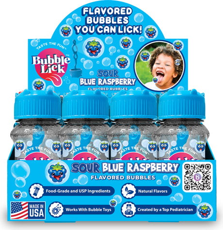 BubbleLick Sour Blue Raspberry Flavored Bubbles