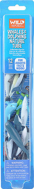 Tube of Whale and Dolphin Figurines