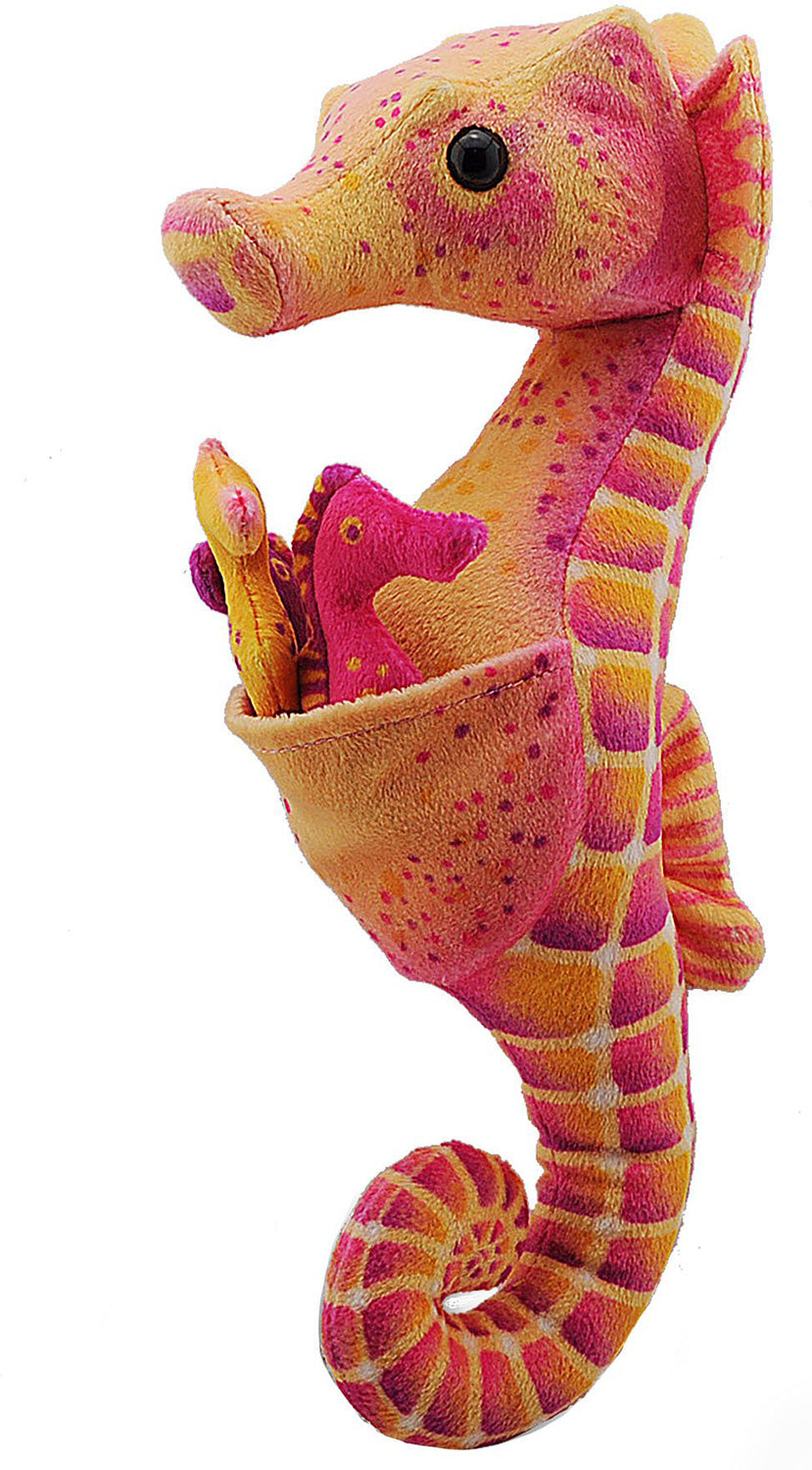 Sea Horse Dad with Babies Stuffed Animal - 13"