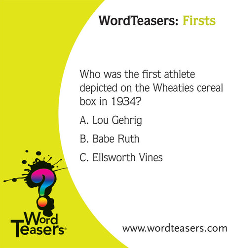 WordTeasers: Firsts