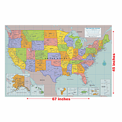 Laminated USA Wall Map (50'' W x 32'' H)